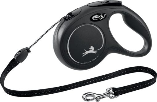 Flexi New Classic M, sort 5m snor