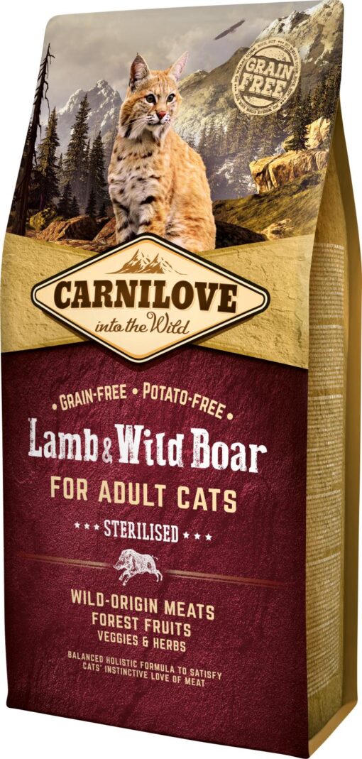 Carnilove Lam & Vildsvin for adult cats 6 kg - Steriliseret