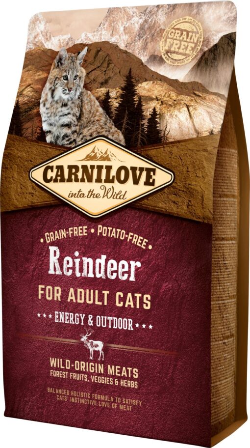 Carnilove Rensdyr for adult cats 2 kg - Energy & Outdoor