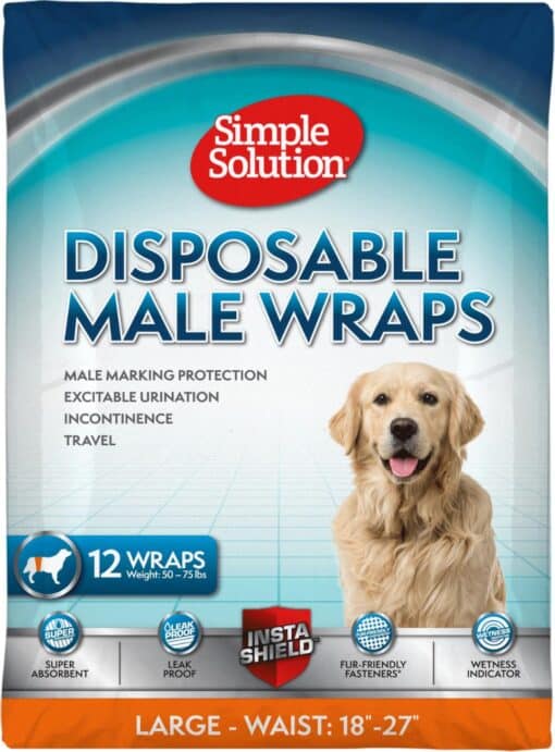 Simple Solution Engangs mavebånd til hanhunde, 12 stk L