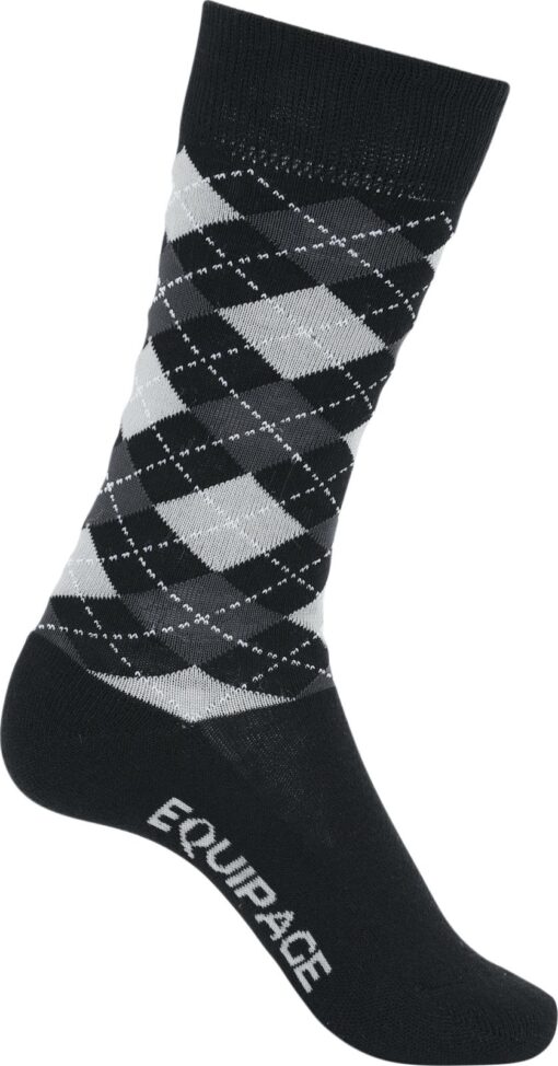 EQ Lax argyle strømper sort M