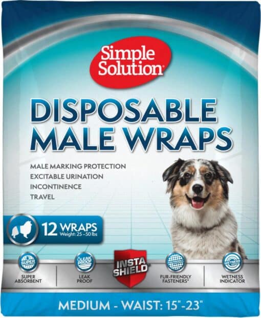 Simple Solution Engangs mavebånd til hanhunde, 12 stk M