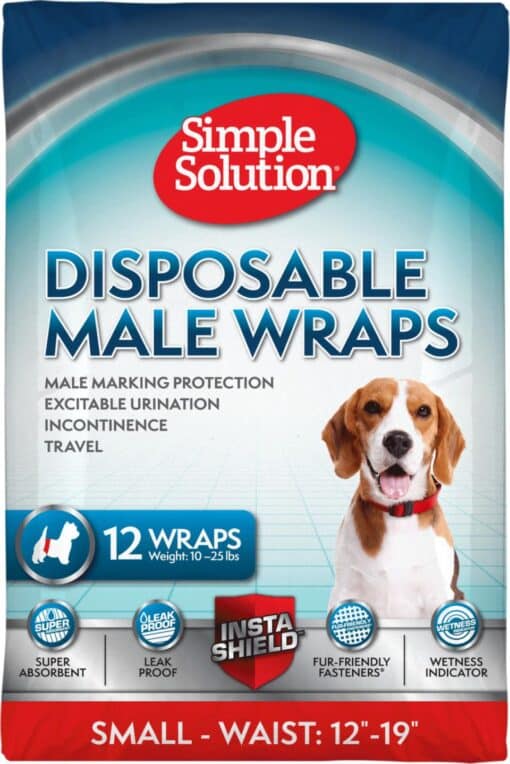 Simple Solution Engangs mavebånd til hanhunde, 12 stk S