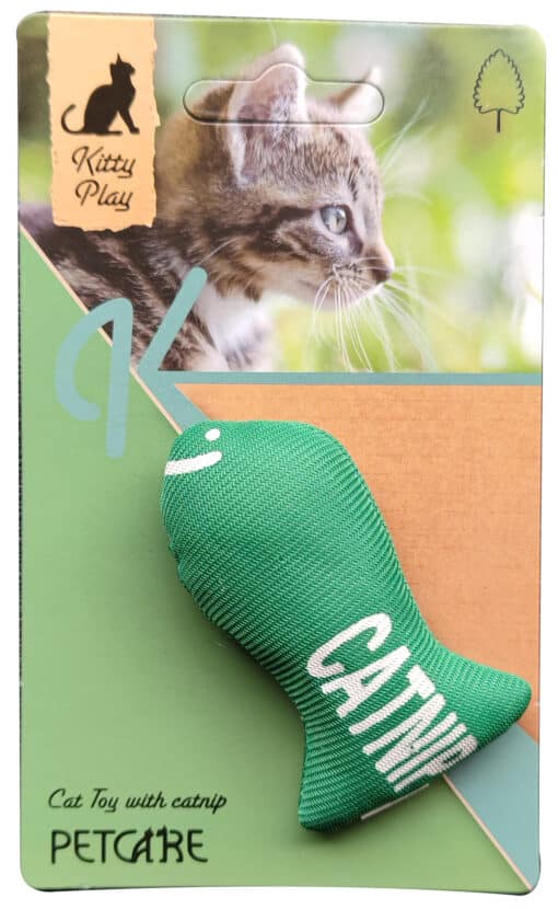 Kattelegetøj Grøn Fisk m/catnip 7cm