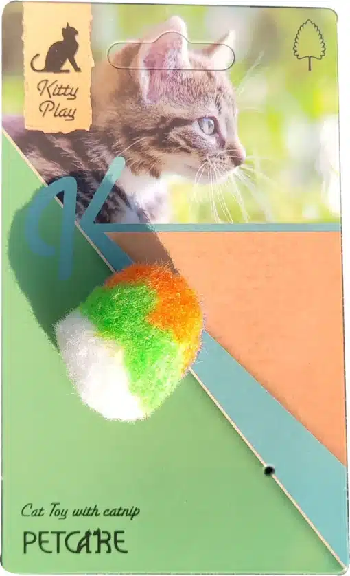 Kattelegetøj Play Fluffy farvet bold 4cm