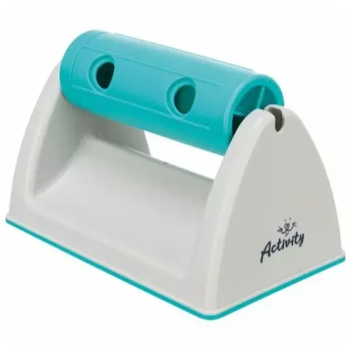 Snack Roll med holder, plastik 19x12x11 cm, grå/turkis